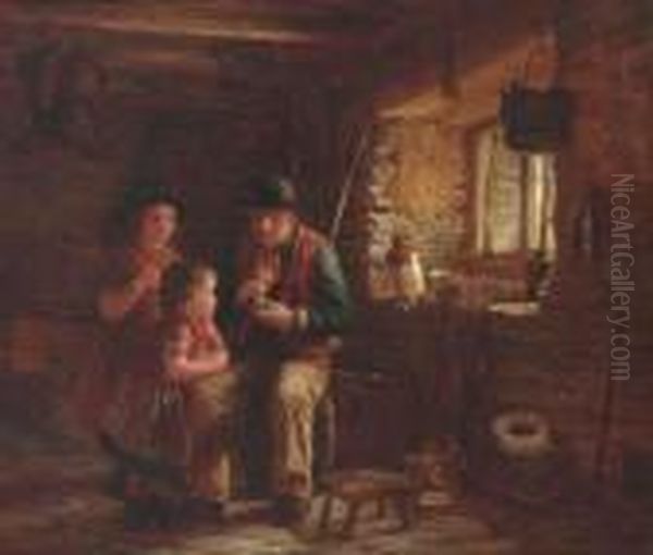 The Fisherman's Hut Oil Painting by William Hemsley