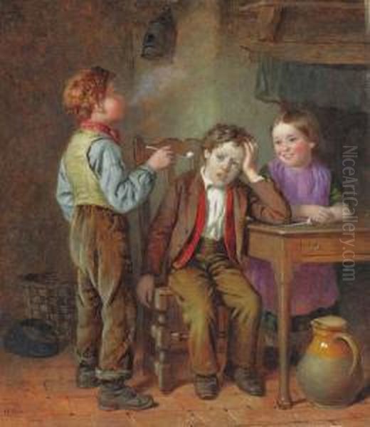 The First Pipe Oil Painting by William Hemsley