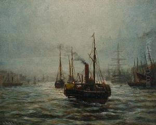 The Pool Of London Oil Painting by Bernard Benedict Hemy