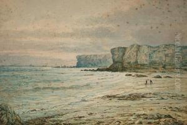 Figures On A Coastline Oil Painting by Bernard Benedict Hemy