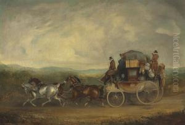 The Hull To London Royal Mail Coach Oil Painting by Charles Cooper Henderson