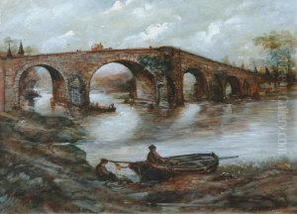 Old Stirling Bridge From The North Oil Painting by Charles Cooper Henderson