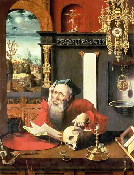 St. Jerome in his Study Oil Painting by Pieter Coecke Van Aelst