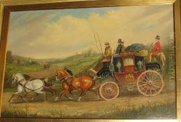 The Liverpool To London Royal Mail Coach Oil Painting by Charles Cooper Henderson