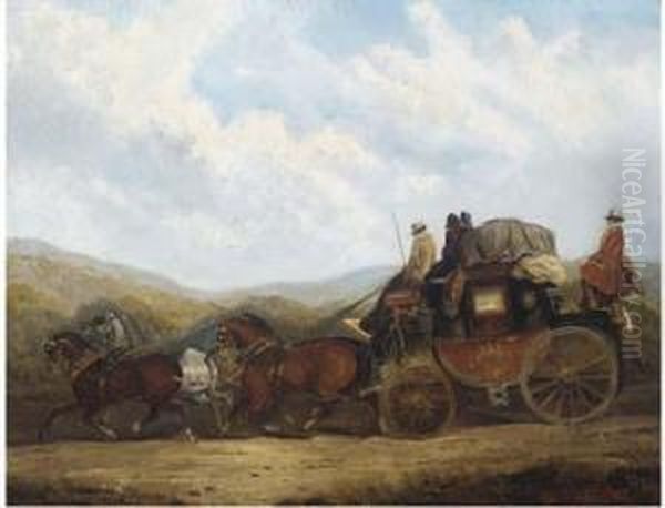 The London To Dorking Coach Oil Painting by Charles Cooper Henderson