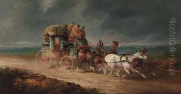 The Willy Linn To London Royal Mail Coach Oil Painting by Charles Cooper Henderson