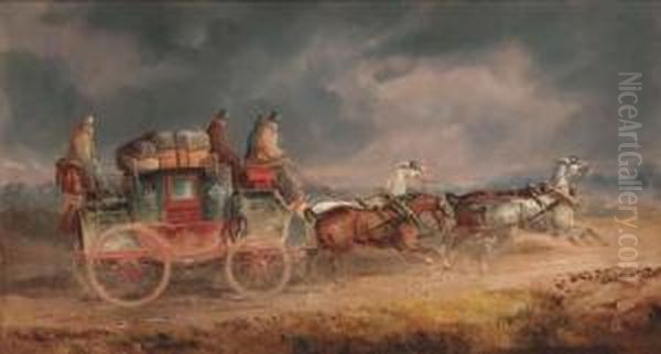 The Louth To London Royal Mail Coach Oil Painting by Charles Cooper Henderson