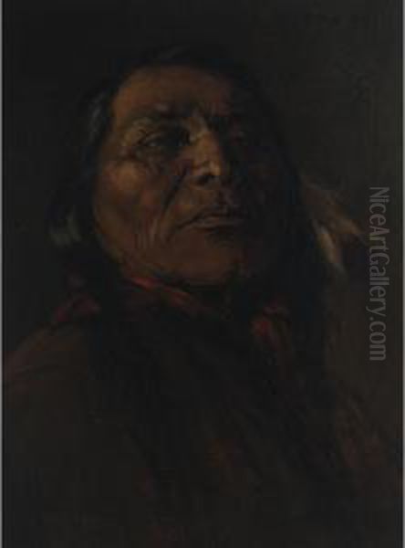 Portrait Of A Sioux Warrior by James Henderson