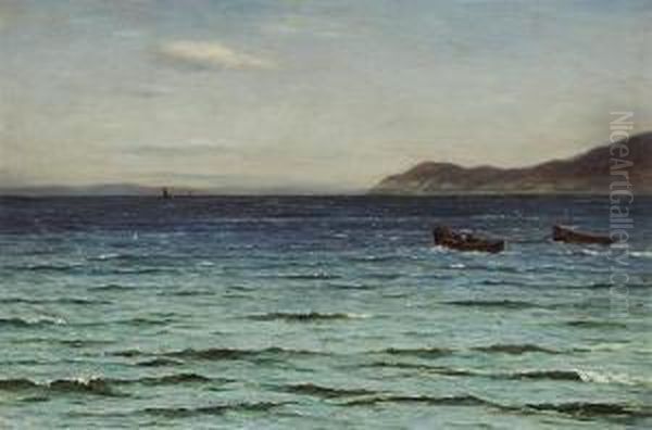 Fishing Off The Coast Oil Painting by John Henderson