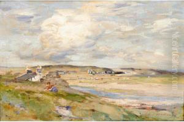 A Coastal Idyll Oil Painting by John Henderson