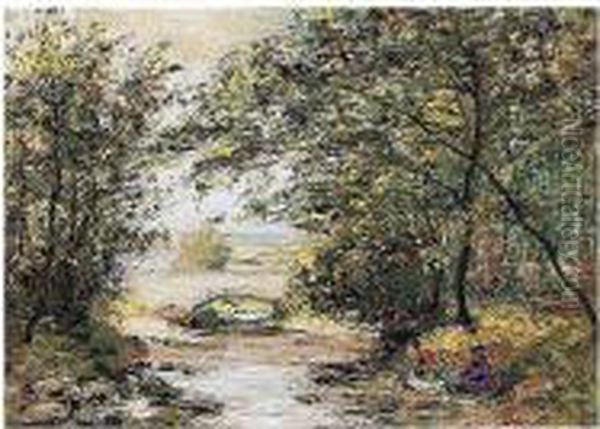 By The Stream Oil Painting by John Henderson