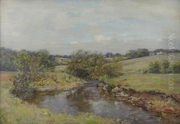 Summer Farm And Burn Oil Painting by Joseph Henderson