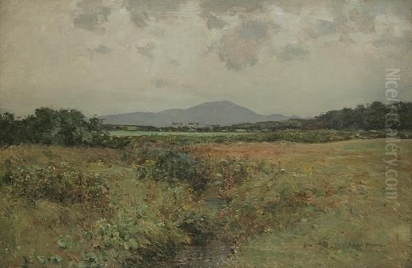 A Summer Meadow Oil Painting by Joseph Henderson