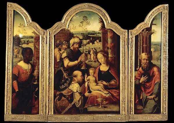 Triptych: Adoration of the Magi Oil Painting by Pieter Coecke Van Aelst