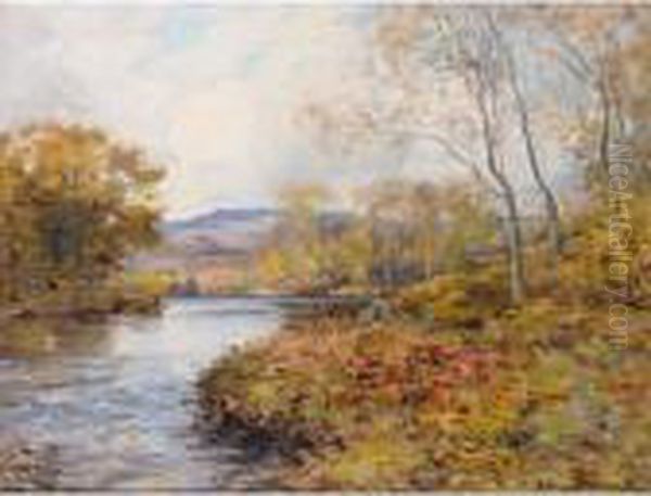 Autumn On The River Oil Painting by Joseph Henderson