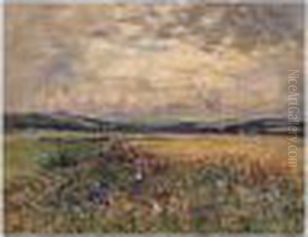 Children Picking Blackberries Oil Painting by Joseph Henderson