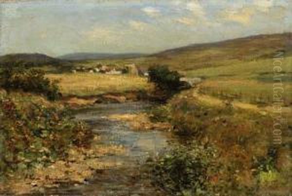 View Near Ballantrae; A Pool On The Stinchar, Ayrshire Oil Painting by Joseph Henderson