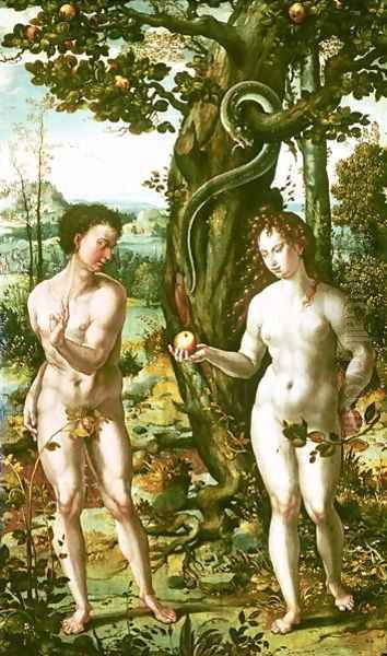 The Fall of Man Oil Painting by Pieter Coecke Van Aelst