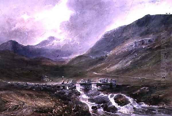 Welsh Mountainous Scene Oil Painting by George Bryant Campion