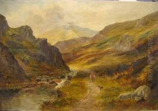 Landscape With Mountain Oil Painting by Henry W. Henley