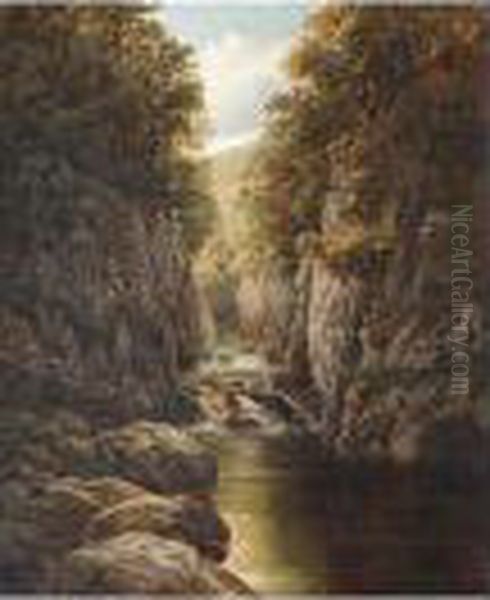 The Fairy Glen, Signed; Signed 
And Titled On Reverse, Oil On Canvas, 61.3 X 50.7 Cm.; 24 X 20 In Oil Painting by Henry W. Henley