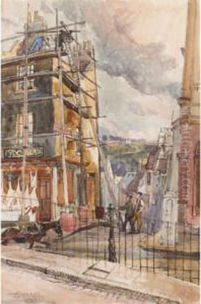 Roof Repairers, Bath Oil Painting by Thomas Barclay Hennell