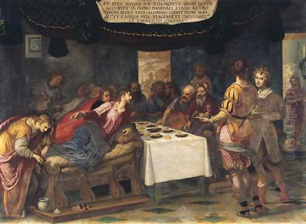 Christ in the House of Simon the Pharisee Oil Painting by Lodovico Cardi Cigoli