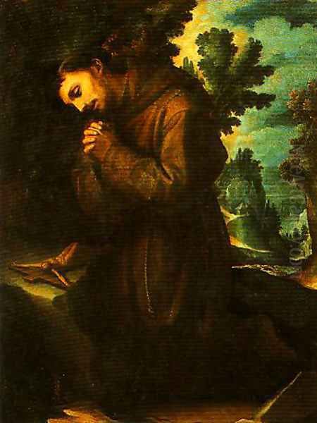 St Francis in Prayer Oil Painting by Lodovico Cardi Cigoli