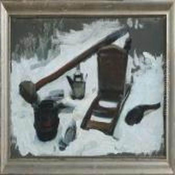 Study Of A Chair And Kitchen Tools Oil Painting by Erik Henningsen