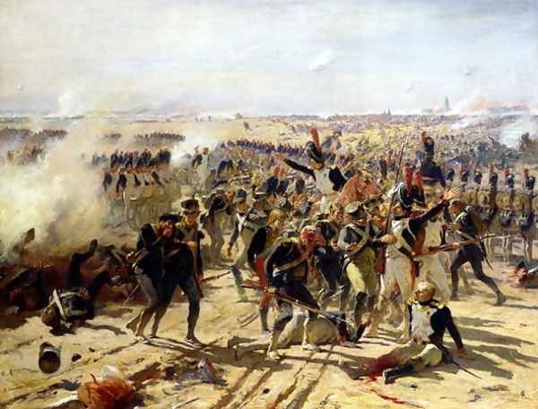 The Battle of Essling, May 1809 Oil Painting by Fernand-Anne Piestre Cormon