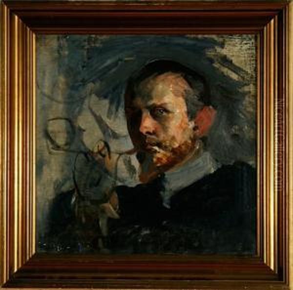 The Artist's Self Portrait Oil Painting by Erik Henningsen