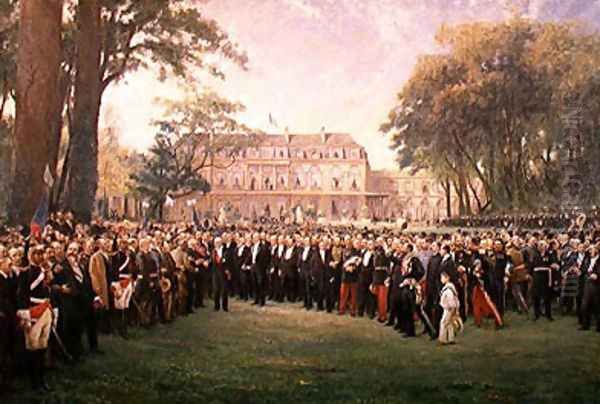 Reception of the Mayors of France at the Elysee Palace, 22nd September 1900, 1904 Oil Painting by Fernand-Anne Piestre Cormon