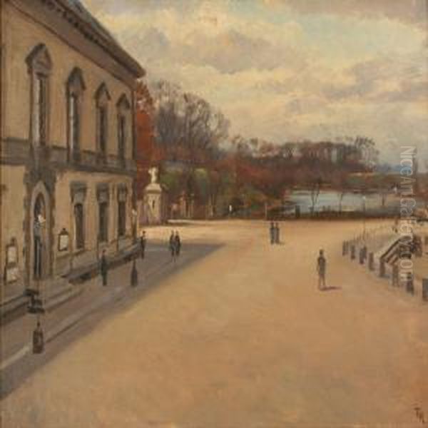 Scene From The Custom House In Copenhagen Oil Painting by Frants Peter Didrik Henningsen