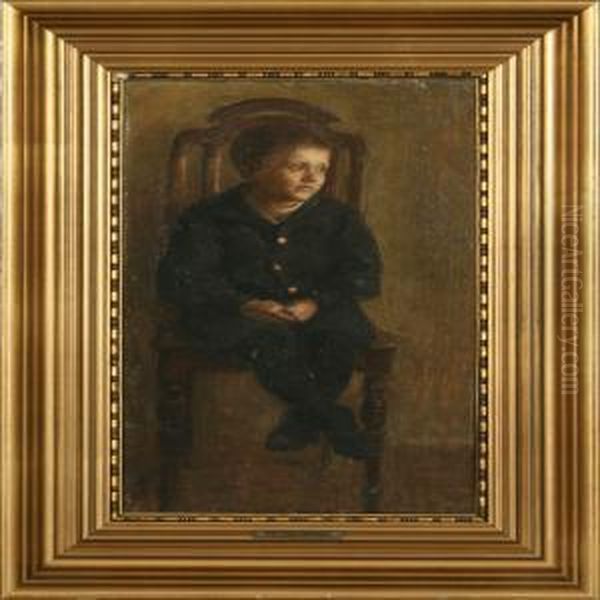 Portrait Of A Boy Oil Painting by Frants Peter Didrik Henningsen