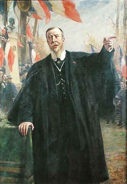 Paul Deroulede (1846-1914) Making a Speech at Bougival, January 1913 Oil Painting by Fernand-Anne Piestre Cormon