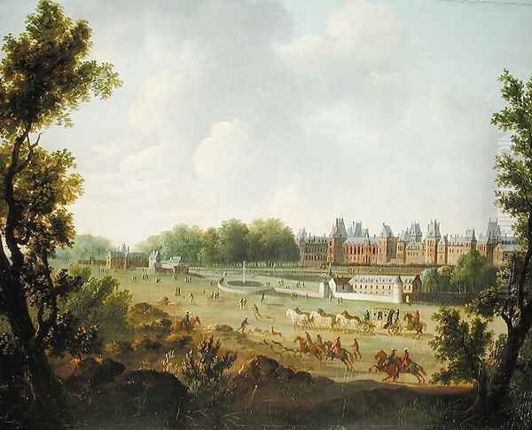 A View of the Royal Palace of Fontainebleau Oil Painting by Hendrik Frans de Cort