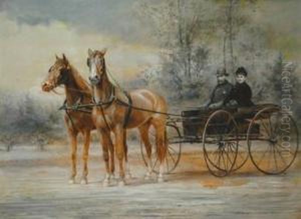 American, - Mr. And Mrs. Brettin A Surrey Oil Painting by Edward Lamson Henry