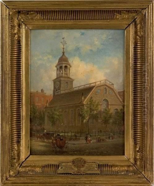 The Middle Dutch Church On Nassau Str. In Ny Oil Painting by Edward Lamson Henry