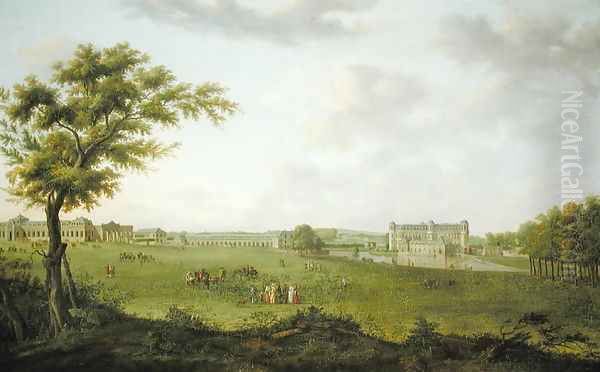 View of the Chateau de Chantilly from the Lawn, 1781 Oil Painting by Hendrik Frans de Cort