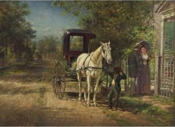 A Lengthy Farewell Oil Painting by Edward Lamson Henry