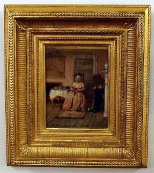 Old Aunt Hannah Tyson- Germantown Pa Oil Painting by Edward Lamson Henry