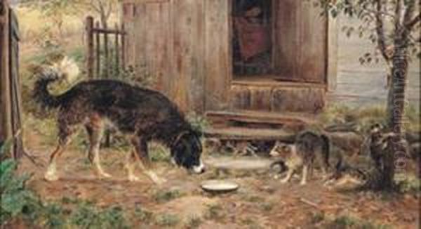 Old Enemies Oil Painting by Edward Lamson Henry