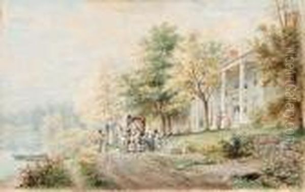 Visit To The Plantation Oil Painting by Edward Lamson Henry