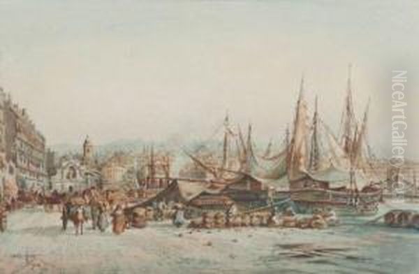 Le Port De Marseille Oil Painting by Emile Henry