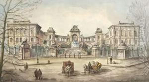 Le Palais Longchamp Oil Painting by Emile Henry