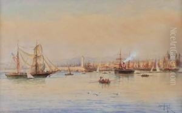 L'entree Du Port De Marseille Oil Painting by Emile Henry