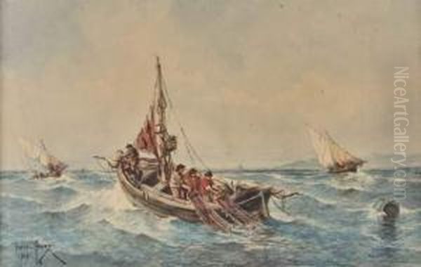 Barques En Mer Oil Painting by Emile Henry