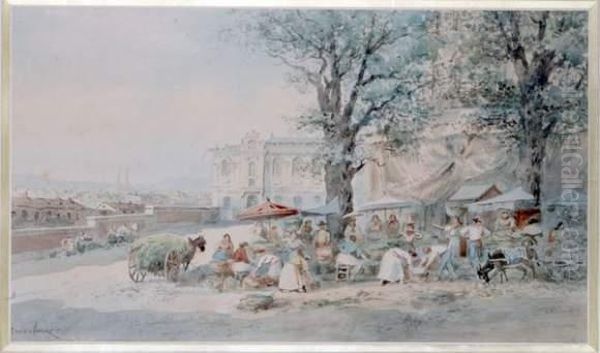 Marche Place Carli Oil Painting by Emile Henry