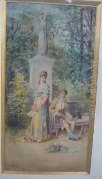 Le Rendez Vousromantique Oil Painting by Emile Henry