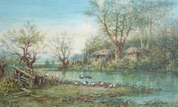 Bord De Riviere Oil Painting by Emile Henry